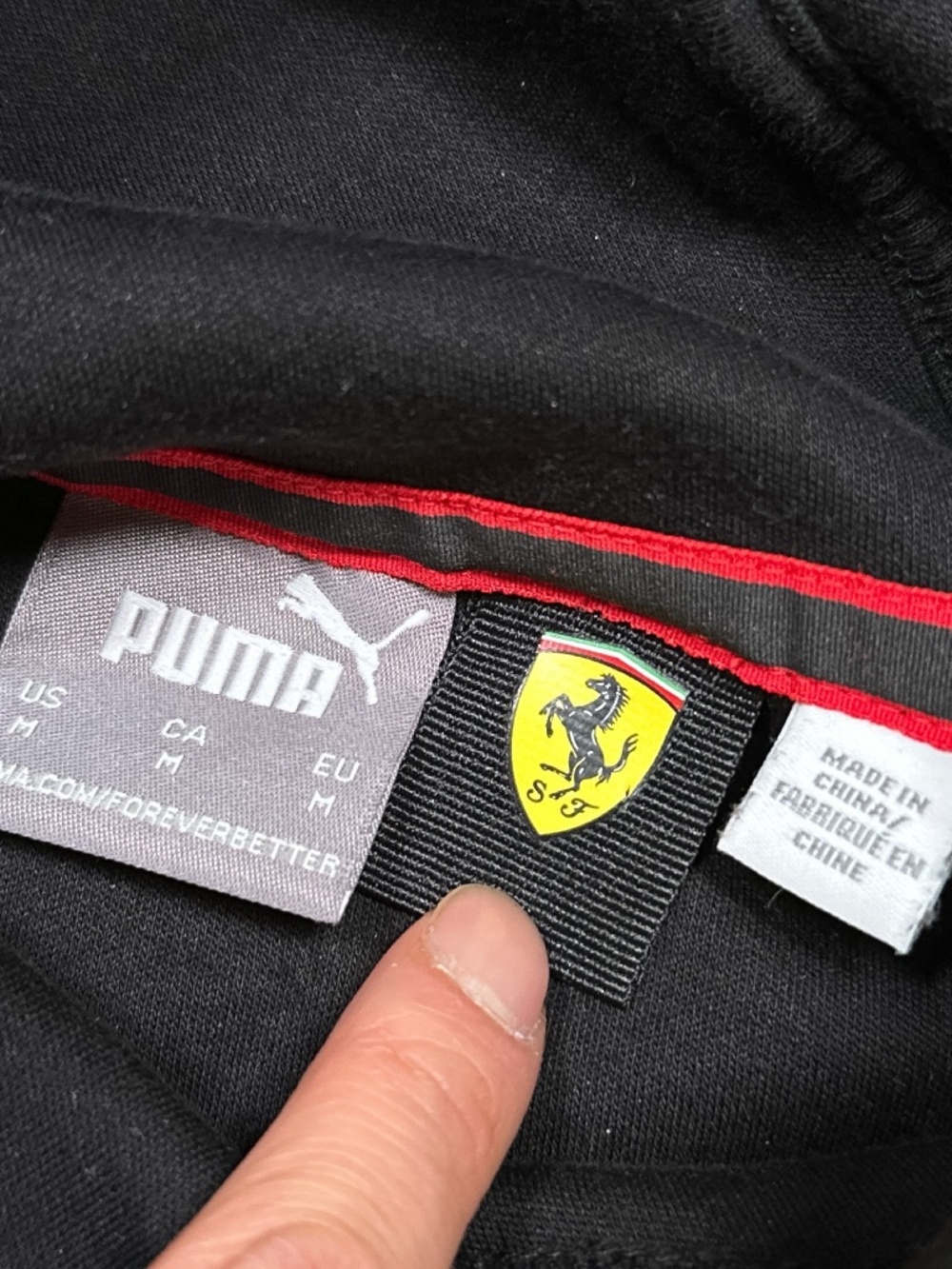 Puma Ferrari Race SDS Racing Stripe Check Tech Fleece Hoodie Mens Medium - Picture 3 of 10